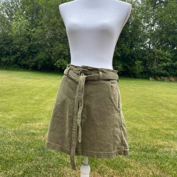 American Eagle Denim Skirt ~ NWT ~ Stretch - Olive Green - size 14 - Picture 8 of 14